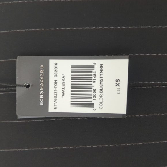 BCBGMaxAzria | Double-Breasted Blazer Jacket Dress, Black Pinstripe - Picture 10 of 11